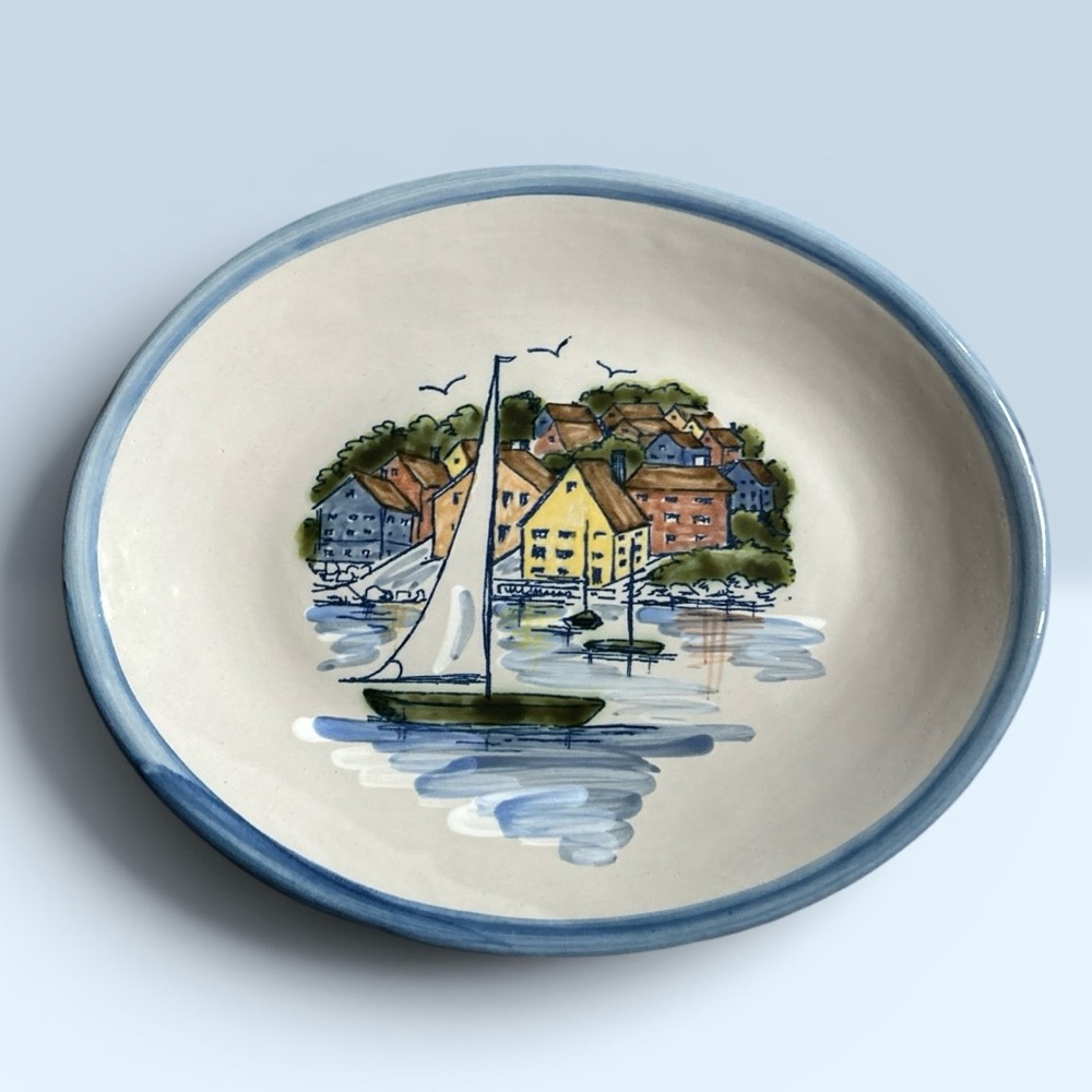 Louisville Stoneware Platter in the "Ye Olde Harbor” Pristine Kentucky USA